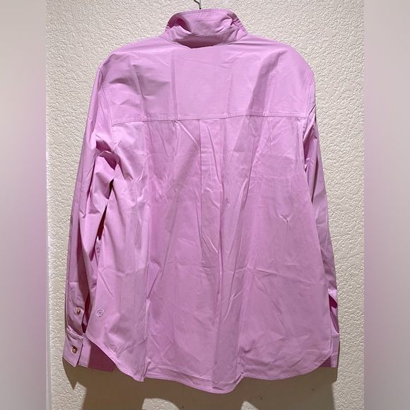 NEW Lululemon Vita Pink Relaxed Fit Button Down Shirt, Cotton Blend Poplin L - Picture 6 of 8